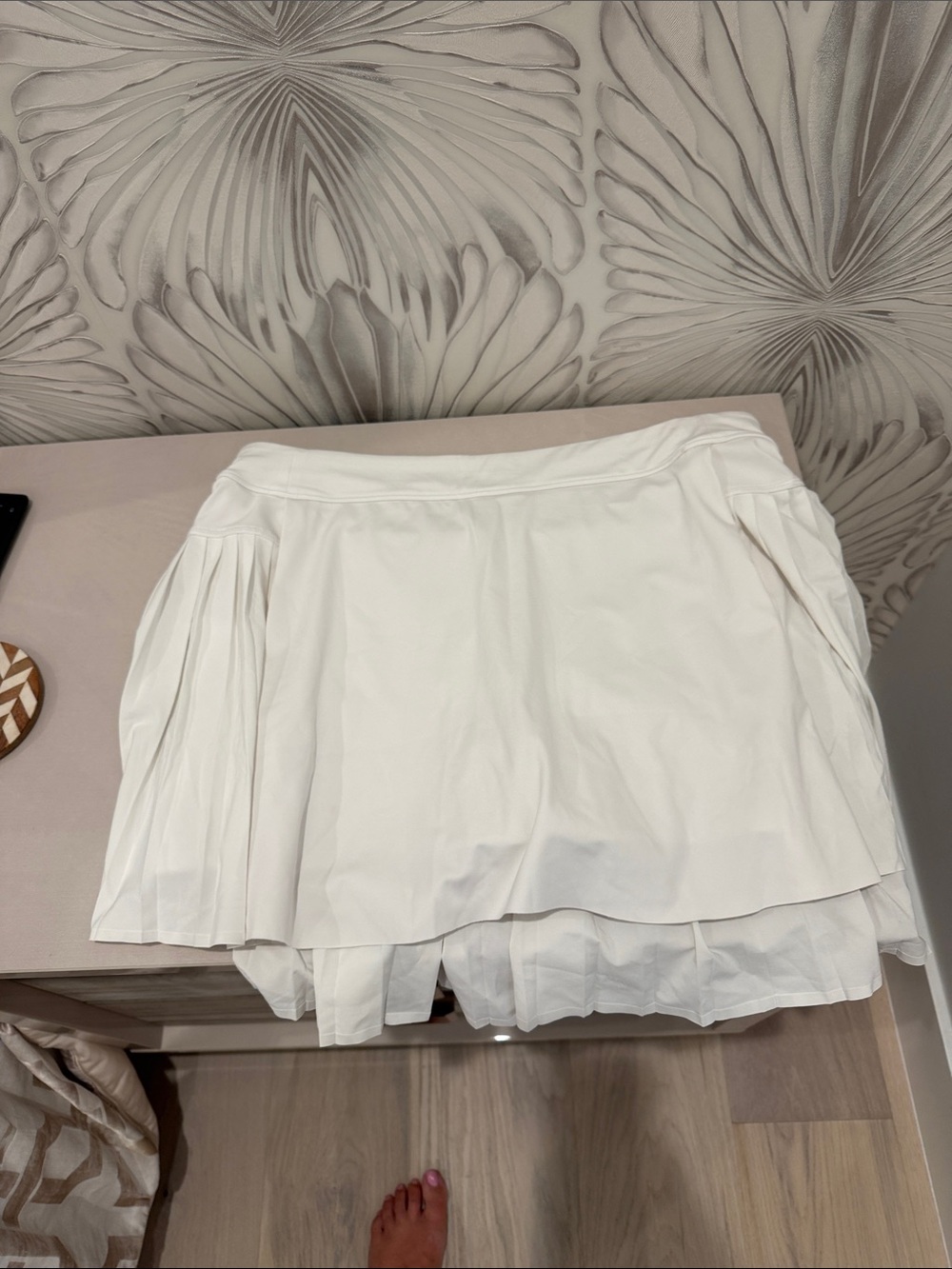 Athleta White Pleated A-Line Skort